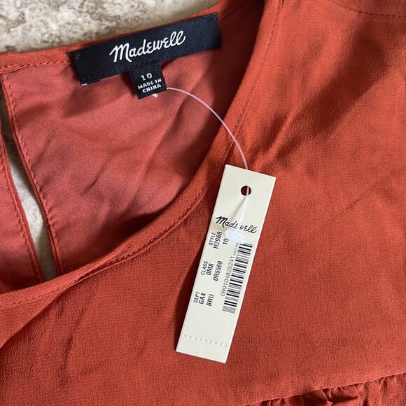 Madewell Rust Ruffle Dress - Picture 8 of 9